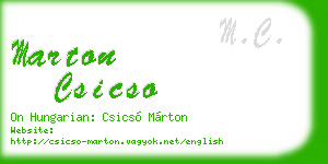 marton csicso business card