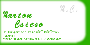 marton csicso business card